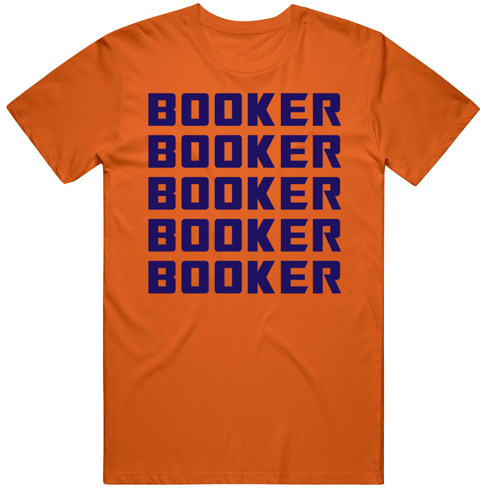 Men's Phoenix Suns Devin Booker Fanatics Branded Orange 2021 NBA Finals  Bound Name & Number T-Shirt